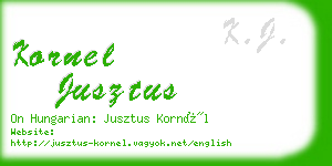 kornel jusztus business card